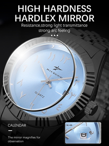 Montre à <span class=keywords><strong>quartz</strong></span> pour homme en acier inoxydable, simple, haut de gamme, tendance, avec calendrier en verre, pour l'extérieur - Product Image 5