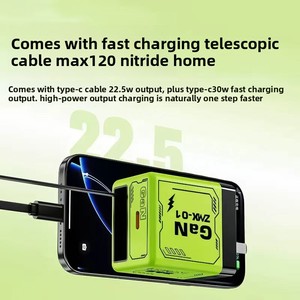 Caricatore GaN da 120W con ricarica rapida PD, adattatore USB-C con cavo retrattile integrato, compatibile con più dispositivi - Product Image 2