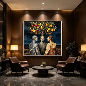 Dipinto a Olio con Figure Surreali e Alberi da Frutto, Stampa su Tela Vintage Dark Art, <span class=keywords><strong>Arte</strong></span> Astratta Albero-Umano per Arredamento Casa e Hotel - Product Image 5