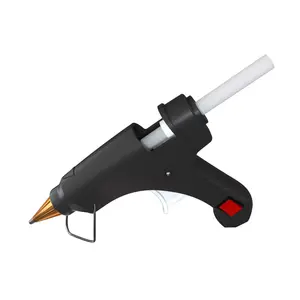 High temperature insulated nozzle 20w black melt hot glue gun with glue stick