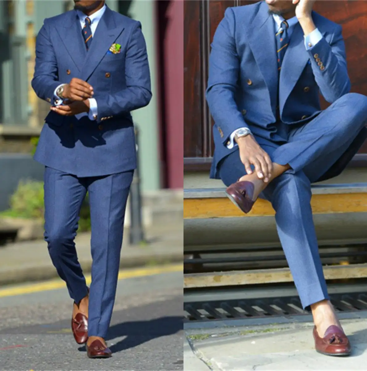 Erkek takım elbise özelleştirilmiş iş günlük giysi iki parçalı Set Streetwear ofis günlük ceket düğün Suit erkekler