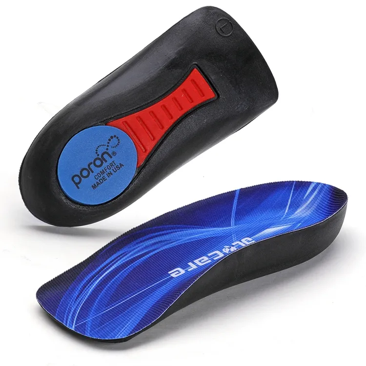 hot selling anti fatigue height increase soft pu cushion shock absorbing poron arch support orthotic 3/4 length insoles heel pad