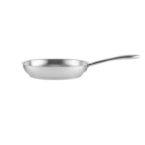 Poêle à frire en acier inoxydable poli avec revêtement en acier inoxydable, manche long, ustensiles portables pour cuisinière à gaz et à induction - Product Image 1