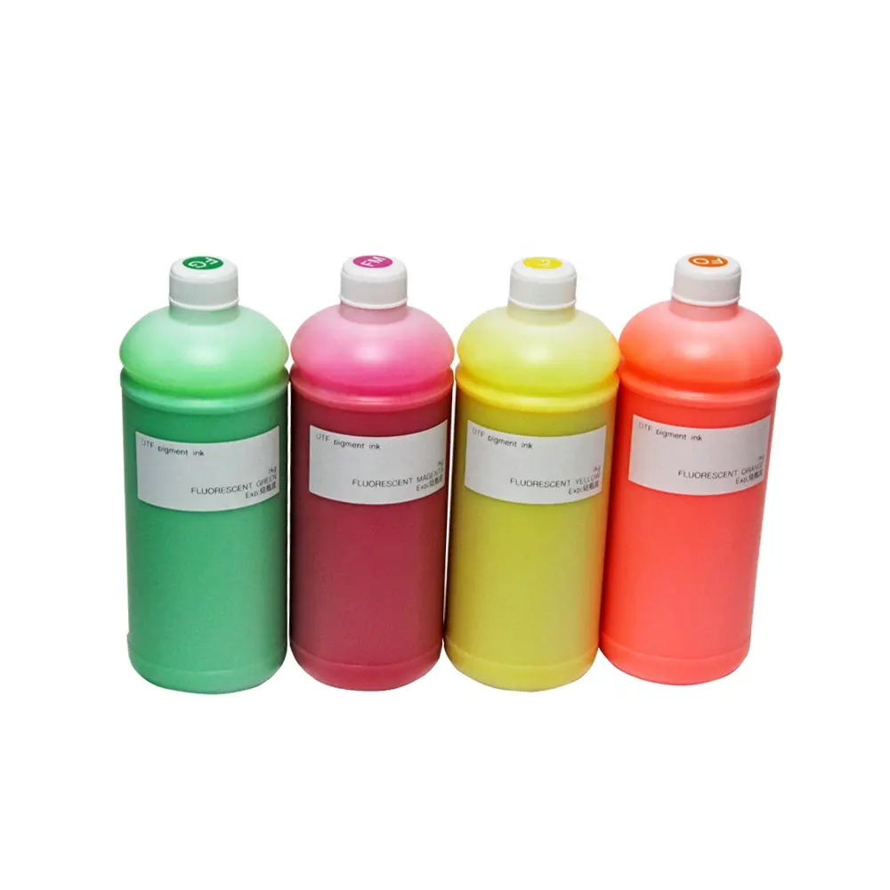 Tinta fluorescente de alta calidad, Impresión textil de neón, DTF, para epson P600, L1800, 1390, xp600, i3200, venta directa de fábrica
