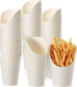 Boîtes en papier pliables jetables personnalisées de <span class=keywords><strong>12</strong></span> <span class=keywords><strong>oz</strong></span> en forme de cône pour frites avec sauce, vente en gros - Product Image 2