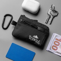 Dompet Tipis Anti-Pencurian RFID Fungsi Pemblokir RFID Tempat Kartu Kredit Dompet Koin Mini dengan Ritsleting