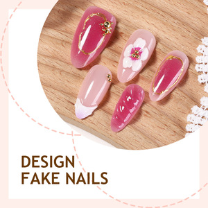 Uñas Postizas de Moda, Uñas Medianas Reutilizables Hechas a Mano, Uñas Postizas 3D al por Mayor - Product Image 3