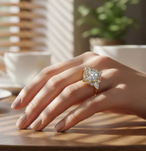 S925 Sterling <b>Silver</b> Halo Moissanite Engagement <b>Ring</b> 14K Gold Plated Round Marquise Cut <b>Wedding</b> Finger <b>Ring</b> For <b>Women</b> Gift - Product Image 6
