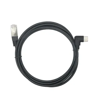 كابل اتصال مخصص 90 درجة بكوع USB من النوع C إلى RJ45 8P8C