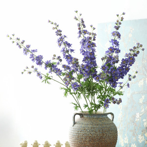 Fleurs artificielles en soie, longues tiges de delphinium, bleu, <span class=keywords><strong>pour</strong></span> vase de sol, décoration de jardin et de maison - Product Image 3