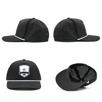 Gorras de Béisbol Personalizadas con Parche de Goma con Logotipo, Gorra Deportiva Impermeable de 5 Paneles para Hombre, Gorra de Béisbol con Orificios Perforados con Láser