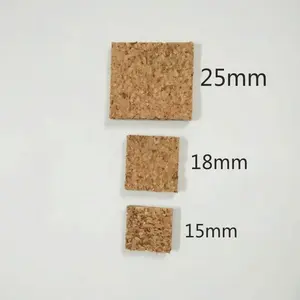 Eco Friendly Cork Pads 25*25*3+1MM Cork With Cling Foam Separator Pad For Glass Shipping And Packaging