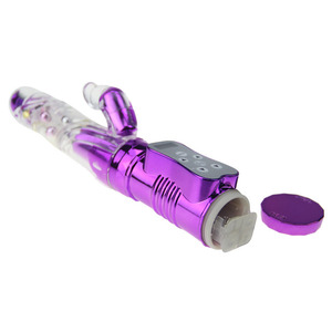 Vibratore a Coniglio, Dildo Realistico, Stimolatore Clitorideo, Massaggiatore Trasparente con Perline Rotanti, Giocattolo Sessuale Femminile - Product Image 2