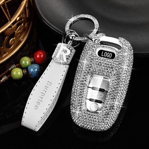 Pour Audi A4 A4L TT A6 A8 Smart 3 boutons étui à clés de voiture avec cristal Bling strass PC Type de fermeture suspendue - Product Image 4