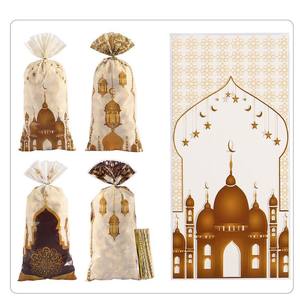50 pièces de fournitures de décoration pour fête du Ramadan, sacs cadeaux en plastique Eid Mubarak pour bonbons, biscuits, friandises pour invités, sacs à friandises pratiques - Product Image 5