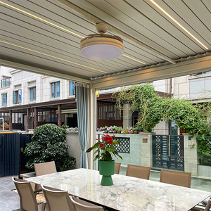 Pergola en aluminium de qualité supérieure avec revêtement en poudre 4x4m, pavillon, gazebo, imperméable, résistant à la pourriture, au soleil, avec toit à lames pour jardin, cour, villa - Product Image 6