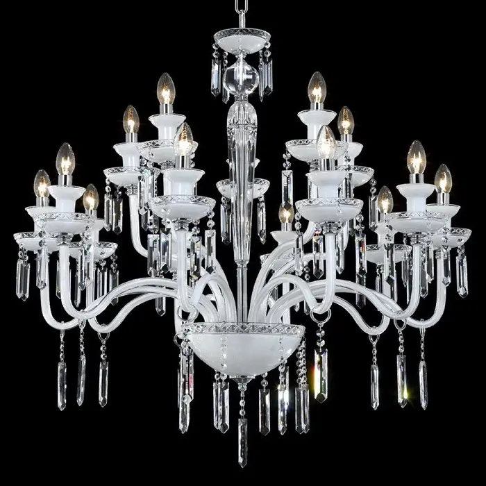 Zhongshan Export Indonesia Hotel Hyundai K9 piezas de cristal candelabro de lujo con brazo de vidrio