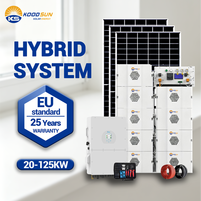 Complete 10KW 15KW 20KW 25KW Hybrid Solar Power System with Lithium Lifepo4 Battery Storage for Home Residential Use