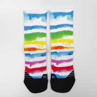 Lot de chaussettes de sport tricotées, faites en nylon et polyester, 360 DTG, ensemble de compression avec impression, pour hommes et femmes