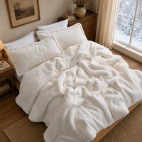 Ensemble de couette en fausse fourrure ultra douce double face inspiré de l'ours polaire, literie épaisse et moelleuse pour l'hiver