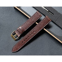 Bracelet de montre en cuir véritable de lézard, fait main, luxe, 18, 20, 22 mm, en acier inoxydable, fin, souple, confortable, avec boucle ardillon personnalisée