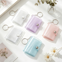 Mini album photo porte-clés à paillettes de 2 pouces avec fermeture magnétique, 8 feuilles 16 emplacements, sac de rangement pour cartes photo, accessoires pendentifs
