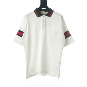 เสื้อโปโลผู้ชายทรงเข้ารูป คอปกกูชชี่ ผ้าฝ้าย 100% สไตล์ลำลองสปอร์ตหรูหราสำหรับฤดูร้อน - Product Image 1
