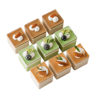 Boîte à tiramisu en plastique transparente carrée avec couvercles, boîte à gâteau, boîte à dessert, vente chaude