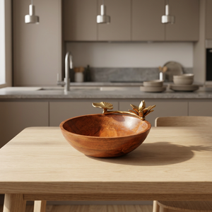 Bol de service rond en aluminium de haute qualité avec motif feuille de lotus, non toxique et écologique, prix abordables, exportateur de lotus - Product Image 3