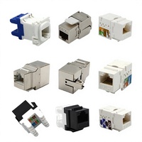 Jack Keystone RJ45 Cat6 UTP FTP STP 90/180 °   Modul Gigabit 250MHz untuk Panel Patch, Pelat Dinding, Kabel Data Pusat Data Kantor