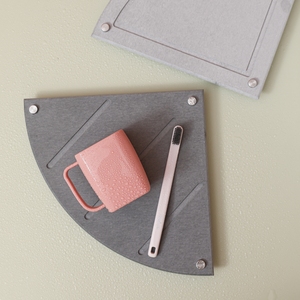 Esquina de baño Soporte de almacenamiento absorbente de agua Almohadilla en forma de abanico Secado rápido Estera de diatomita Bandeja de almacenamiento de encimera - Product Image 1