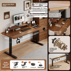 Escritorio Eléctrico <span class=keywords><strong>de</strong></span> Madera Sólida con <span class=keywords><strong>Altura</strong></span> Ajustable para Oficina <span class=keywords><strong>en</strong></span> Casa, Juegos y Estudio - Mueble <span class=keywords><strong>de</strong></span> Oficina Moderno - Product Image 6
