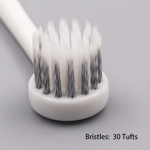 <b>Round</b> <b>Brush</b> Head Single Color Handle Toothbrush Soft Nylon Bristle Adult Oral Cleaning Home Use Manual Toothbrush - Product Image 4