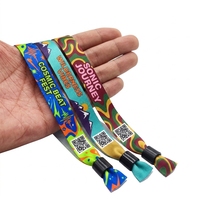 Bracelets en tissu personnalisés par sublimation, avec fermeture, en ruban tissé en polyester écologique, pour festivals de musique et concerts, avec logo personnalisé