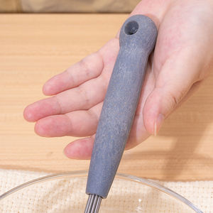 Nouvelles idées de produits 2026 Maison et cuisine Fouet à œufs en acier inoxydable Mélangeur à œufs avec poignée en paille de blé biodégradable Outil de pâtisserie - Product Image 4