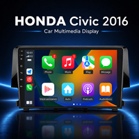 Pour Honda Civic 2016, autoradio, lecteur DVD, écran Android, CarPlay sans fil, navigation GPS, système multimédia, autoradio tactile numérique