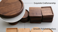 Plateau de service pour petit-déjeuner, sous-verre en bois, tapis rond personnalisé écologique pour tasses à thé/café