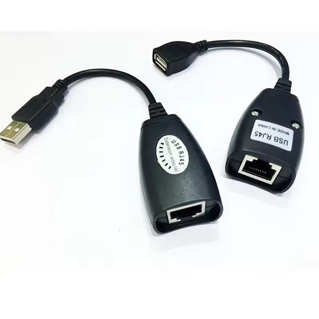 USB 2.0 Extension Extender Adapter Male & Female Up To 50m Using CAT5/CAT5E/6 RJ45 Lan Network Ethernet Repeater Cable