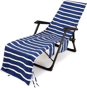 Gestreepte Strandstoelhoes Handdoek, Zwembad <span class=keywords><strong>Lounge</strong></span> <span class=keywords><strong>Chaise</strong></span> Handdoek Ligstoel Hoes, <span class=keywords><strong>Chaise</strong></span> <span class=keywords><strong>Lounge</strong></span> Handdoekenhoes Met Opbergvakken Aan De Zijkant - Product Image 1
