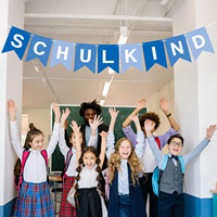 Décorations en papier pour la rentrée scolaire, guirlandes pour la fête de la rentrée des classes, style allemand Schulkind