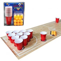 Gobelets en plastique jetables personnalisés de 16oz jeu de balles de tennis de table de couleur rouge emballage blister pour les jeux de tasses de fête de bière-pong