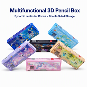 <span class=keywords><strong>Astuccio</strong></span> 3D Lenticolare per Bambini, Portamatite Multifunzionale in Plastica <span class=keywords><strong>con</strong></span> Temperino, Chiusura Magnetica, Grande Capacità - Product Image 2
