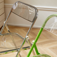 Chaise de restaurant commerciale, mobilier, chaise transparente pliable en acrylique pour café