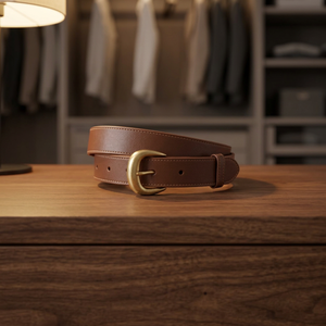 Natural Crafts Brown Cow Hide Eco-Friendly Casual Belt Steel Skull Buckle Custom Length Floral Pattern Heat-Transfer Printed - Product Image 1