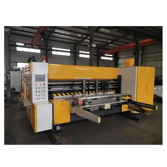 QHFP120 Lead edge feeder two colors printer slotter rotary die cutter machine/carton box printing slotting die cutting