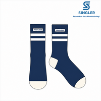 Chaussettes de sport rétro rayées pour le printemps - Impression numérique personnalisée du logo, mélange de spandex/polyester/coton, respirantes et à séchage rapide