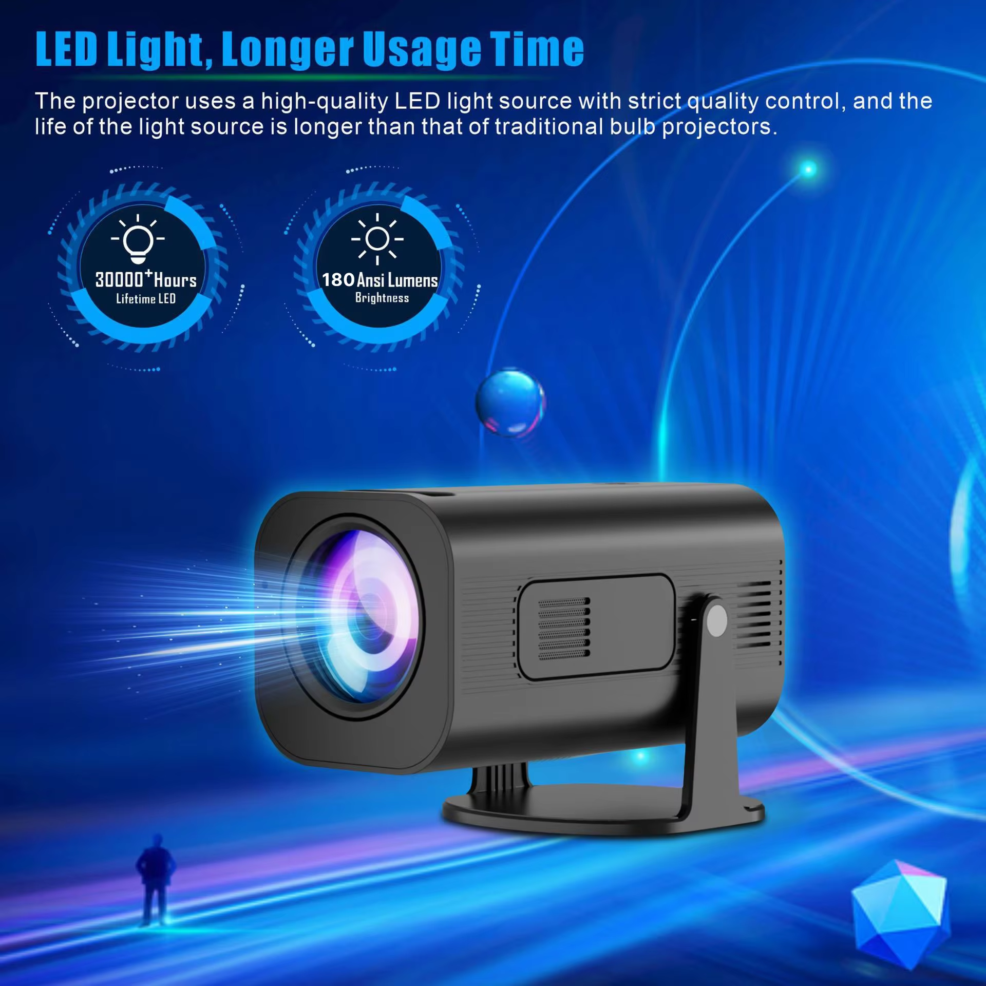 XP330 Portable Mini Projector - 4K HD Android 11 Smart Proyector