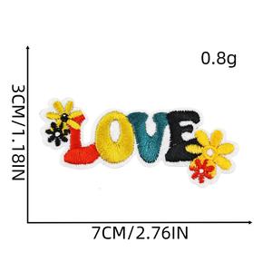 New Iron on Embroidery <strong>Orange</strong> Color Sun Glass rainbow butterfly Sunflower Peace Sign <strong>Patch</strong> for Decoration Gift - Product Image 4