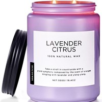 Bougie parfumée en verre givré personnalisée de luxe 550g, bougie en cire de soja naturelle en gros pour la décoration de la maison et les cadeaux