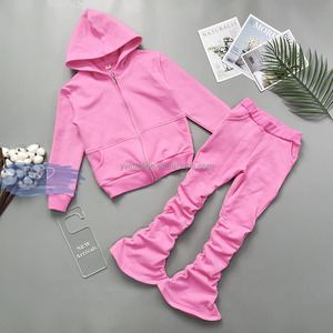 Conjunto Deportivo Casual de Invierno para Niños y Niñas, Dos Piezas, con Cierre, Sudadera con Capucha, Chaqueta, Pantalones, Leggings - Product Image 3